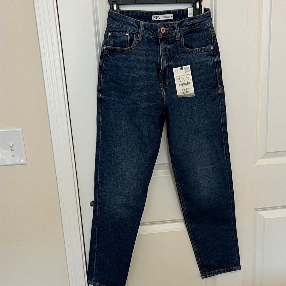Zara Women's Dark Blue Jeans